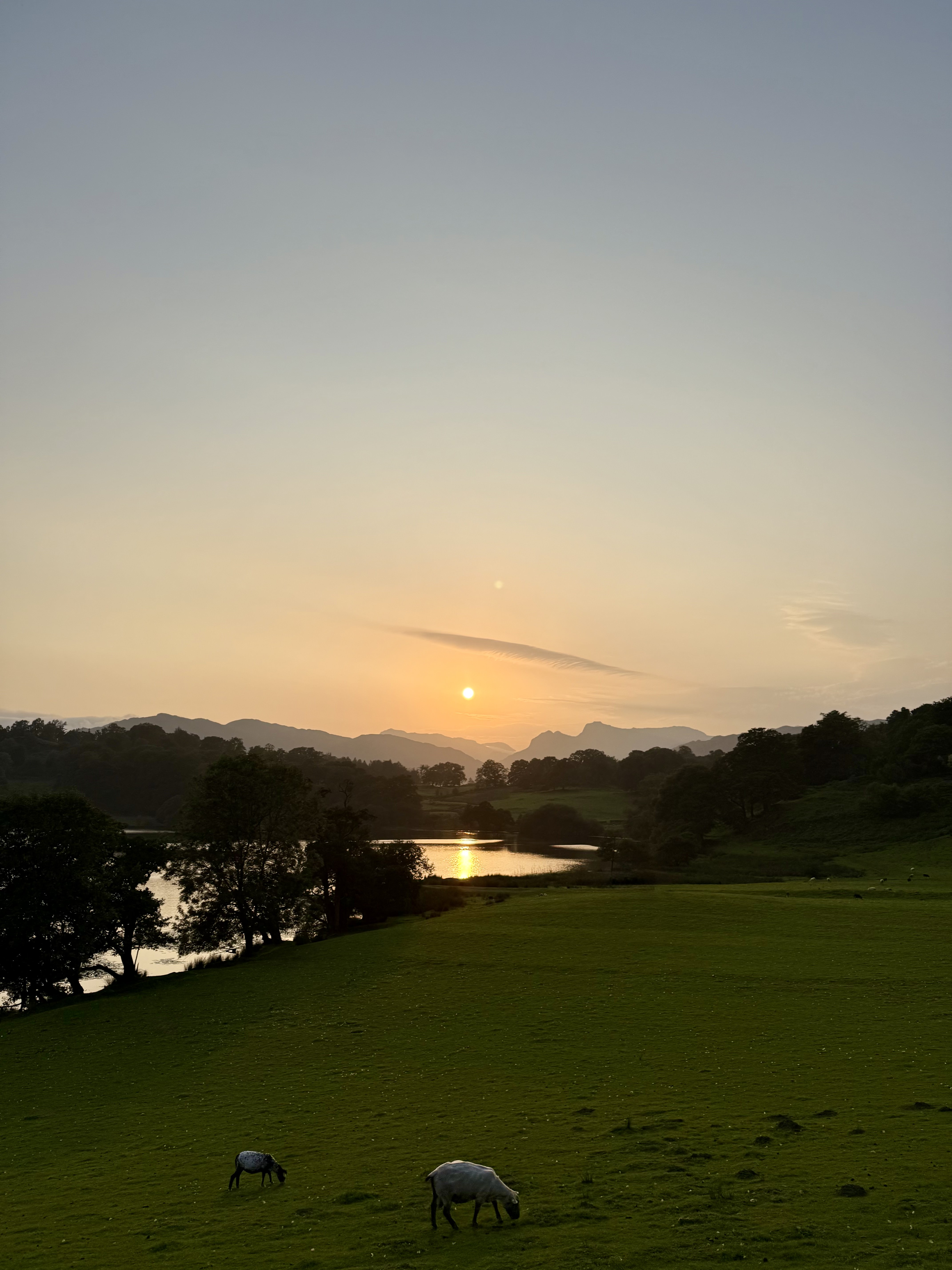 Langdale sunset over mountain landscape